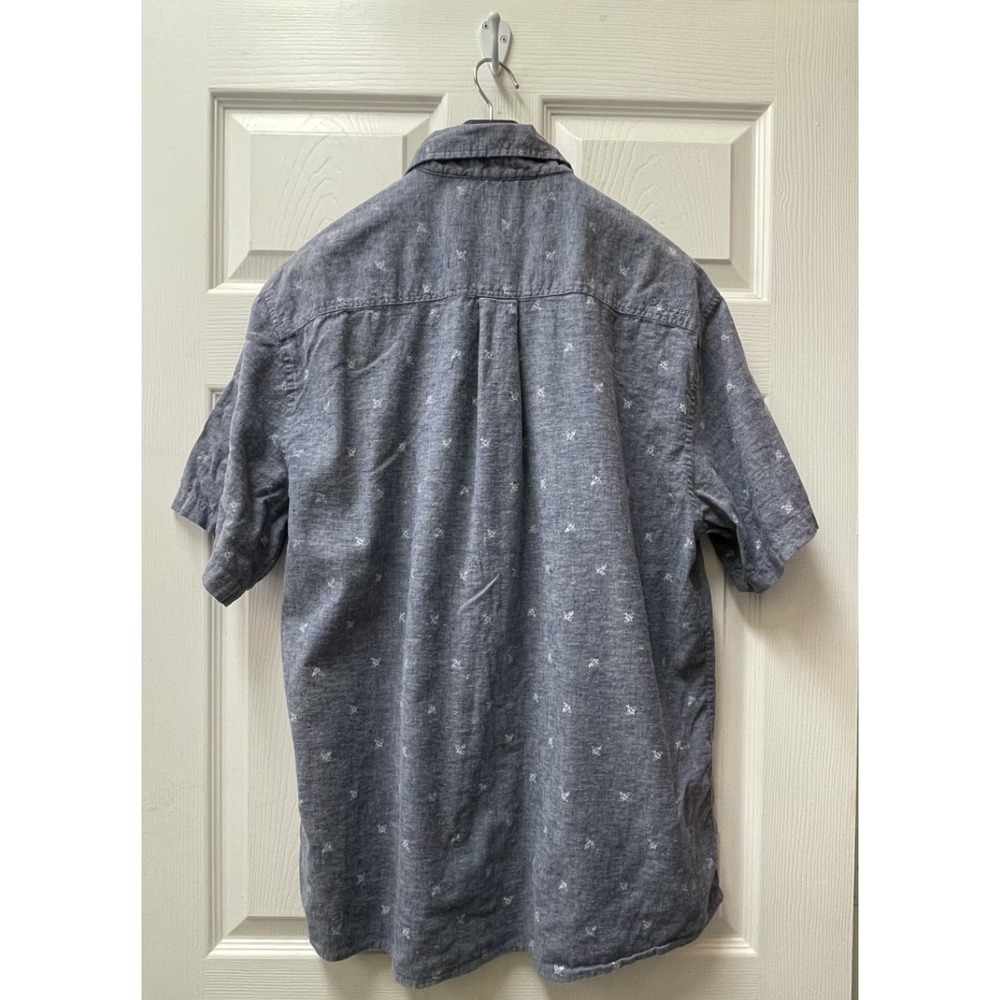 Quicksilver Waterman Men's XL Light Blue Comfort Button Up Short Sleeve Hemp‎ - Picture 4 of 16